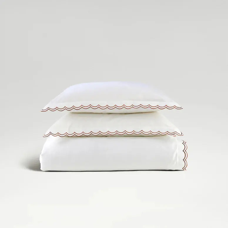 Christy Scallop Edge Duvet Set in Matcha Christy