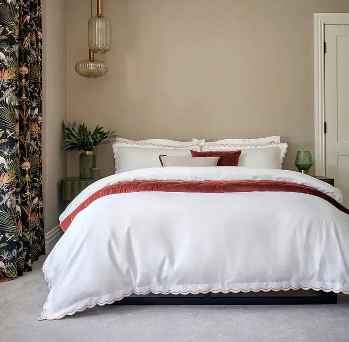 Christy Scallop Edge Duvet Set in Matcha Christy