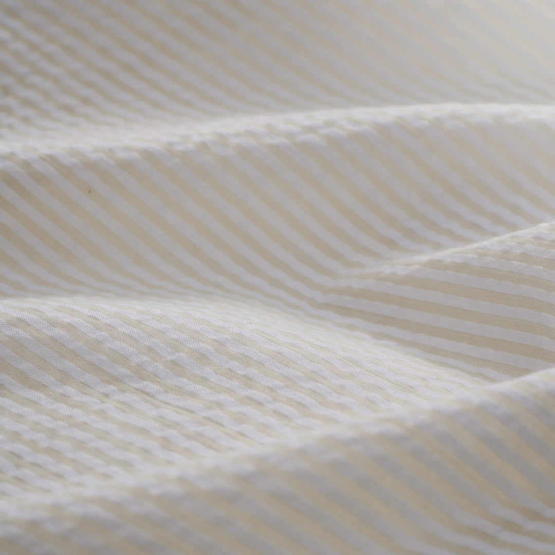 Christy Seersucker Stripe Duvet Set in Beige
