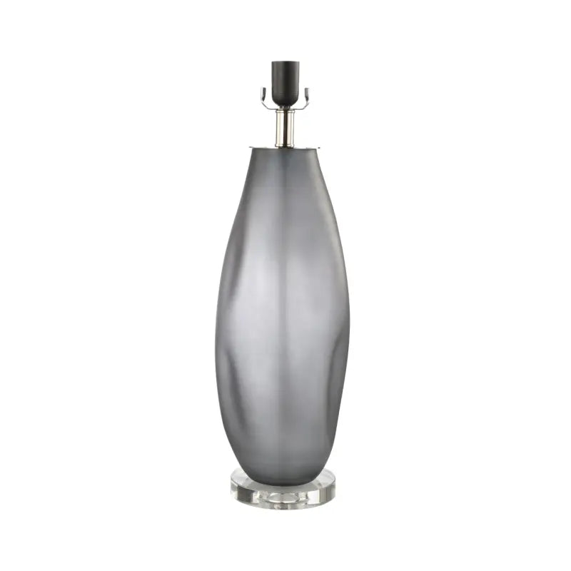 Smoke Glass Table Lamp with Black Velvet Shade Lina Home