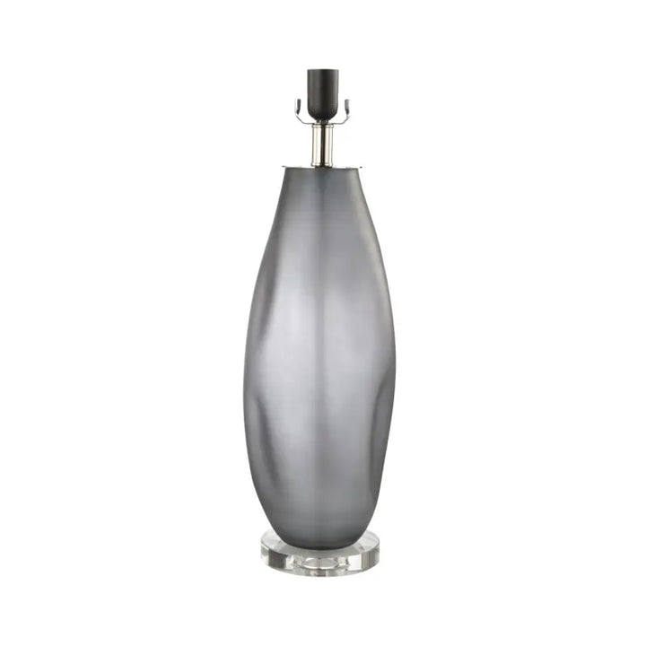 Smoke Glass Table Lamp with Black Velvet Shade Lina Home