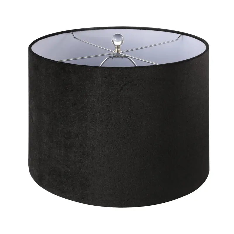 Smoke Glass Table Lamp with Black Velvet Shade Lina Home