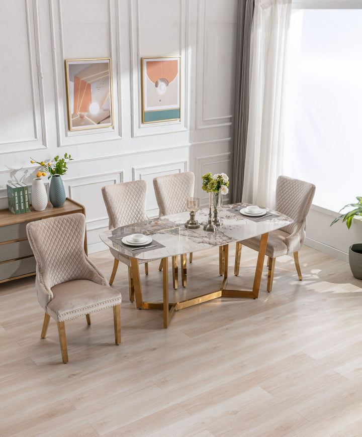 Stratford Oval 150cm Ceramic Gold Table