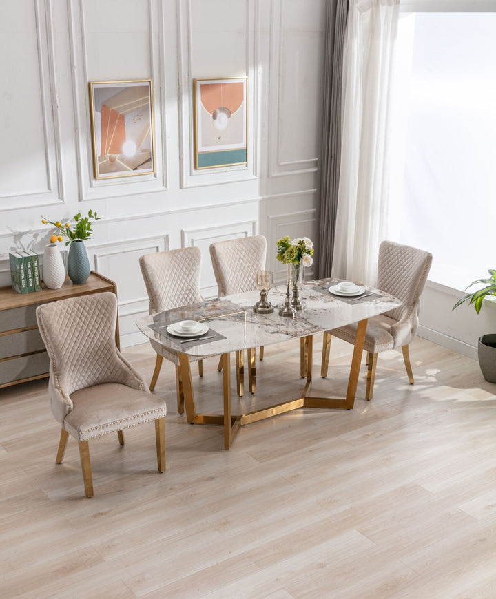Stratford Oval Ceramic Gold Coffee Table
