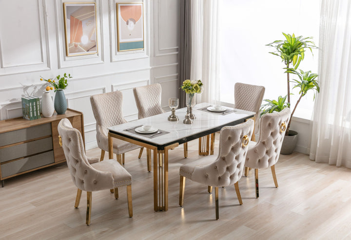 Stratford Rectangle Ceramic Gold Coffee Table