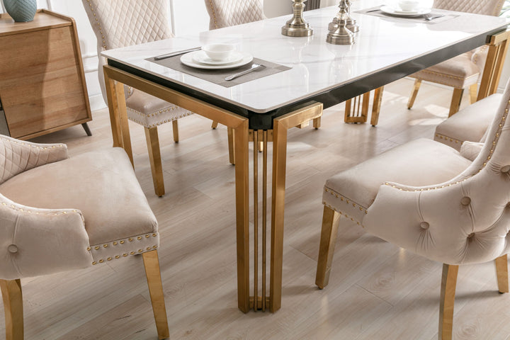 Stratford Rectangle Ceramic Gold Coffee Table