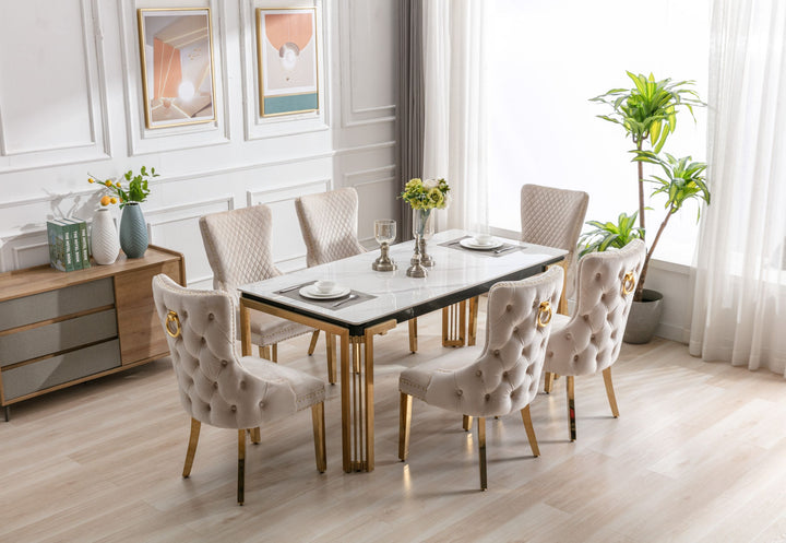 Stratford Rectangle Ceramic Gold Coffee Table