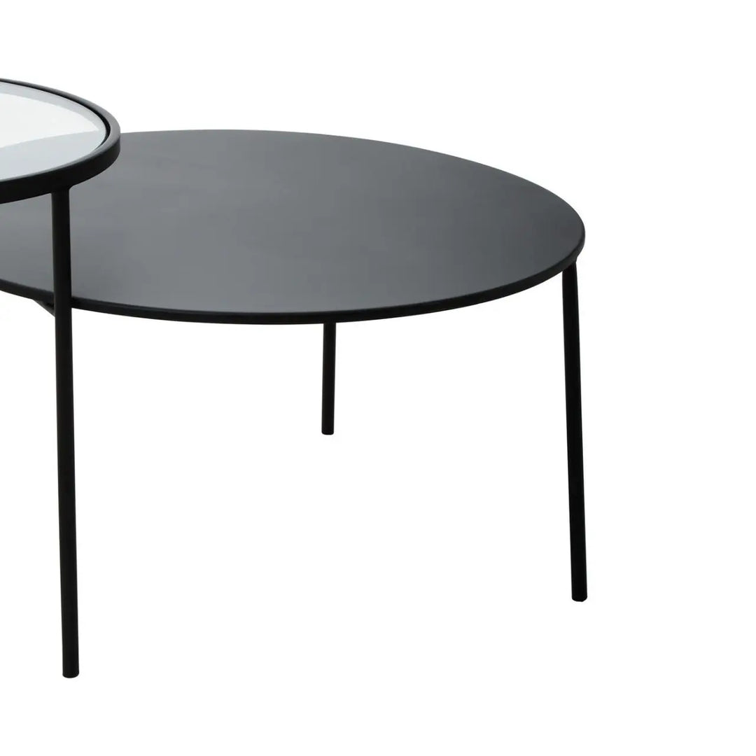 Terenzo Coffee Table With Glass and Metal Tops NJ HOME PREMIER HOUSEWARES