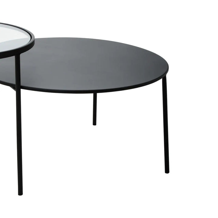 Terenzo Coffee Table With Glass and Metal Tops NJ HOME PREMIER HOUSEWARES