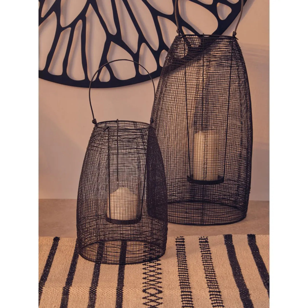 Terenzo Black Finish Small Lantern NJ HOME PREMIER HOUSEWARES