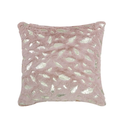 Unfilled Faux Fur Pink and Gold Feather Cushion Lina Home
