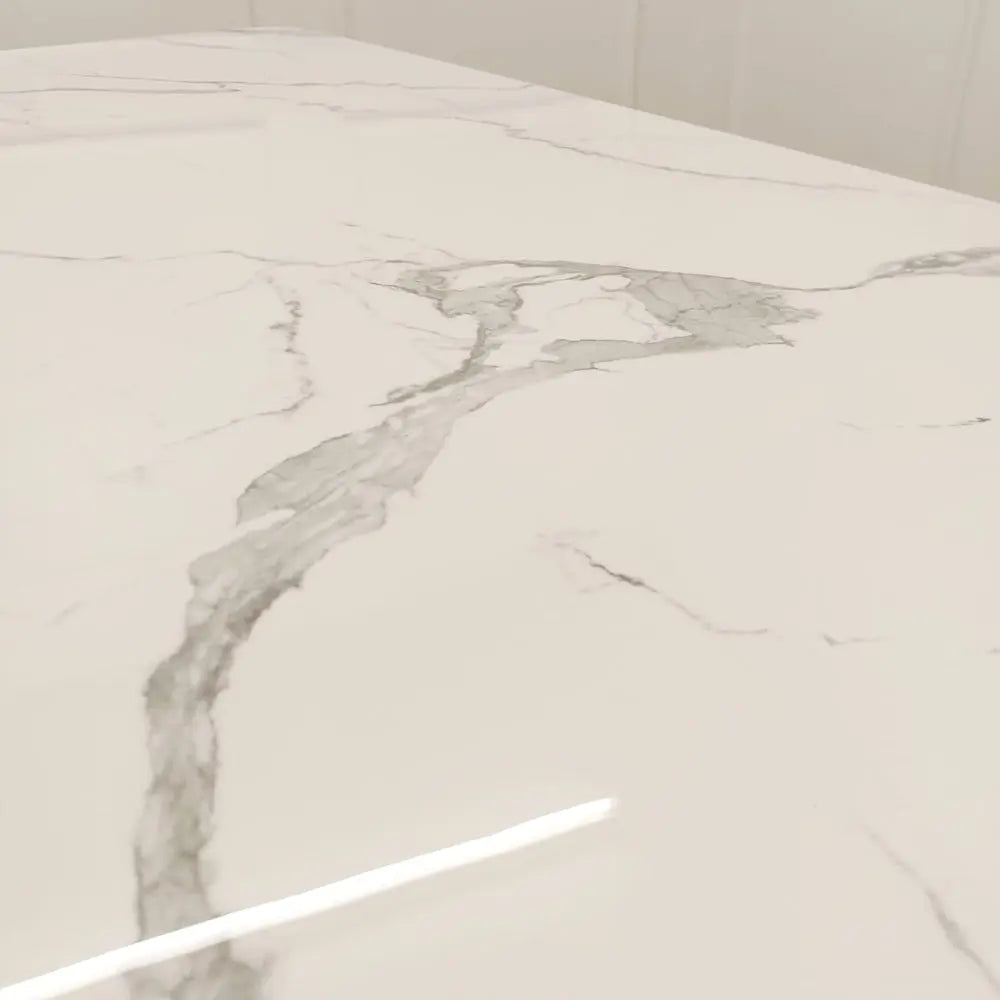 Valeo Gold 1.8 Dining Table with Polar White Sintered Stone Top Furnish 365 Limited