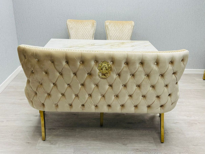 Verona Cream Gold Luxury Bench