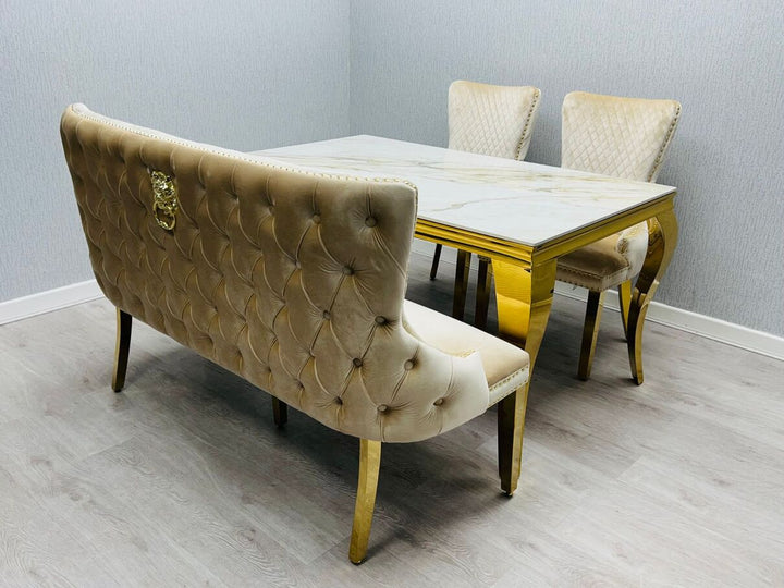 Verona Cream Gold Luxury Bench