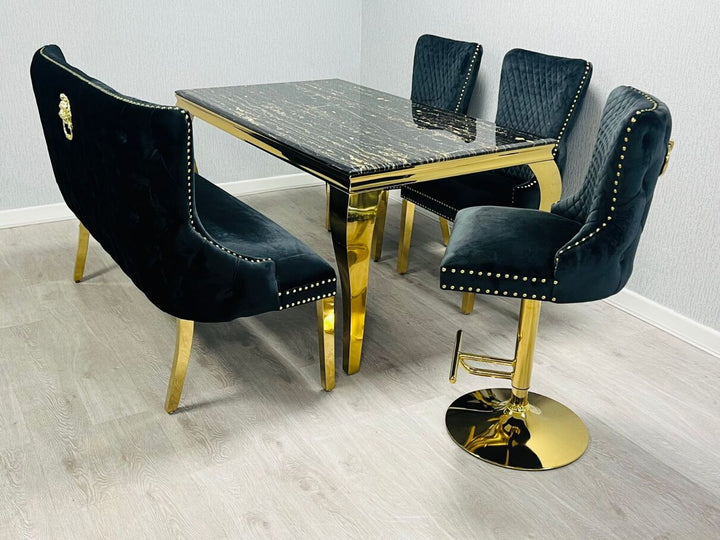 Verona Black Gold Luxury Bench