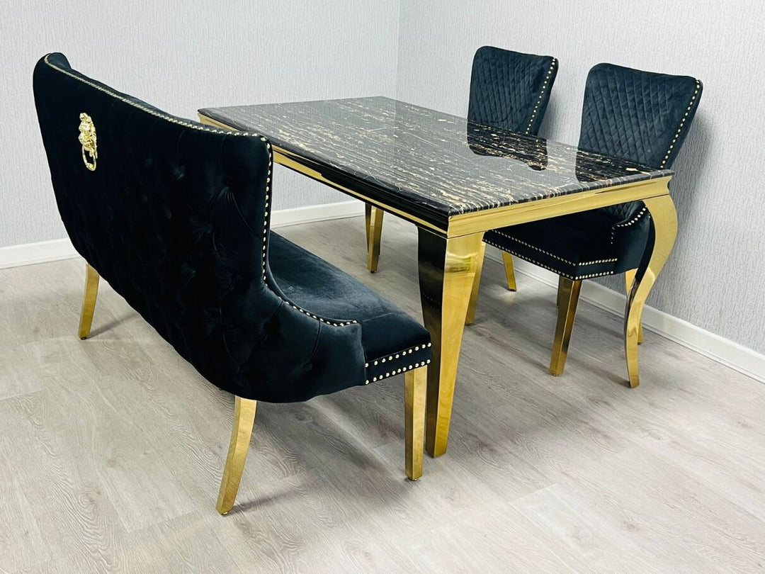Verona Black Gold Luxury Bench