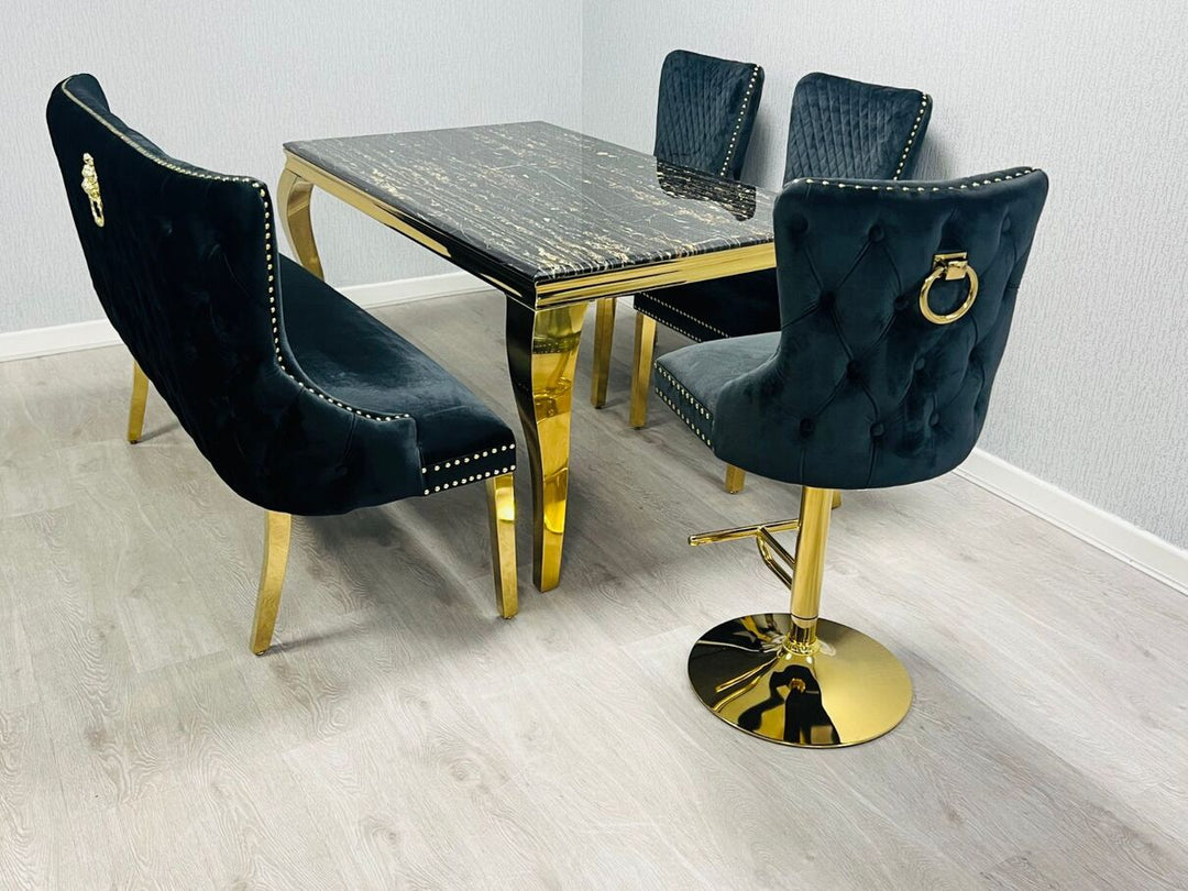 Verona Black Gold Luxury Bench