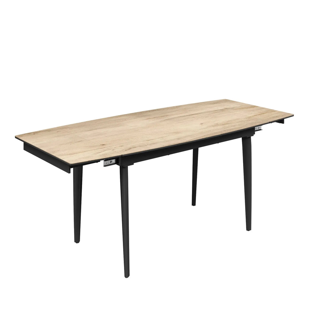 Verni 120-180cm Wood Look Ceramic Pull-Out Extending Dining Table Torelli