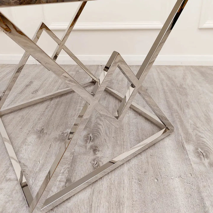 Vesta Chrome Lamp Table Sintered Stone Top Furnish 365 Limited