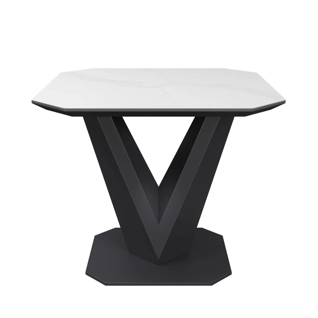 Vizzaro Matte White Ceramic Side Table Torelli