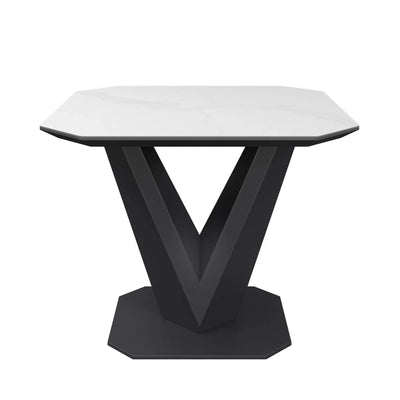 Vizzaro Matte White Ceramic Side Table Torelli
