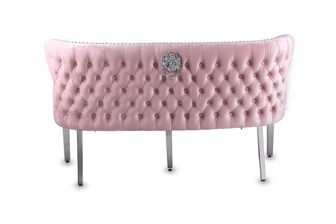 Viviana Pink Velvet Bench