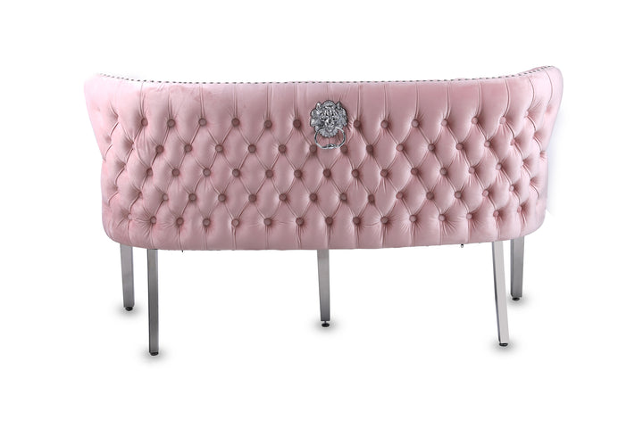 Viviana Pink Velvet Bench