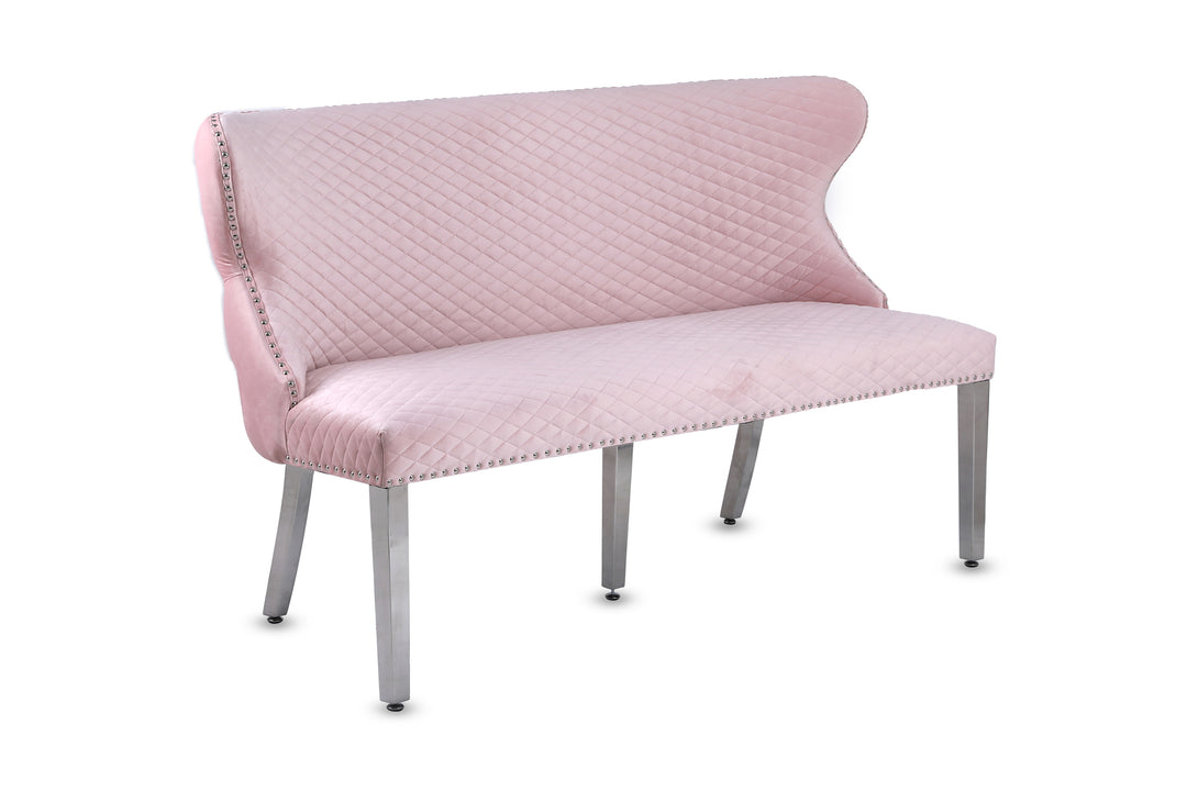 Viviana Pink Velvet Bench