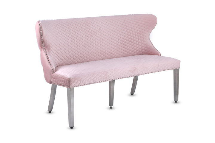 Viviana Pink Velvet Bench