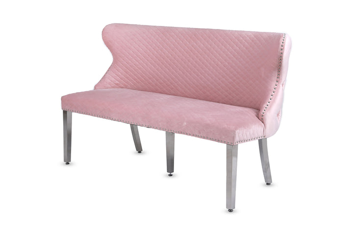 Viviana Pink Velvet Bench