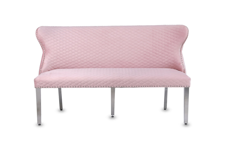 Viviana Pink Velvet Bench