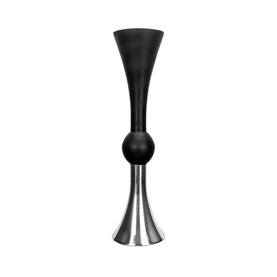 Matte Black And Silver Glass Flute Vase Lina Home
