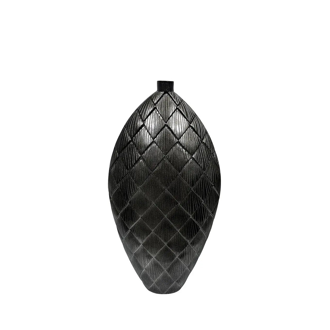 Gunmetal Grey Polyresin Vase – 51 cm Lina Home