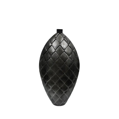 Gunmetal Grey Polyresin Vase – 51 cm Lina Home