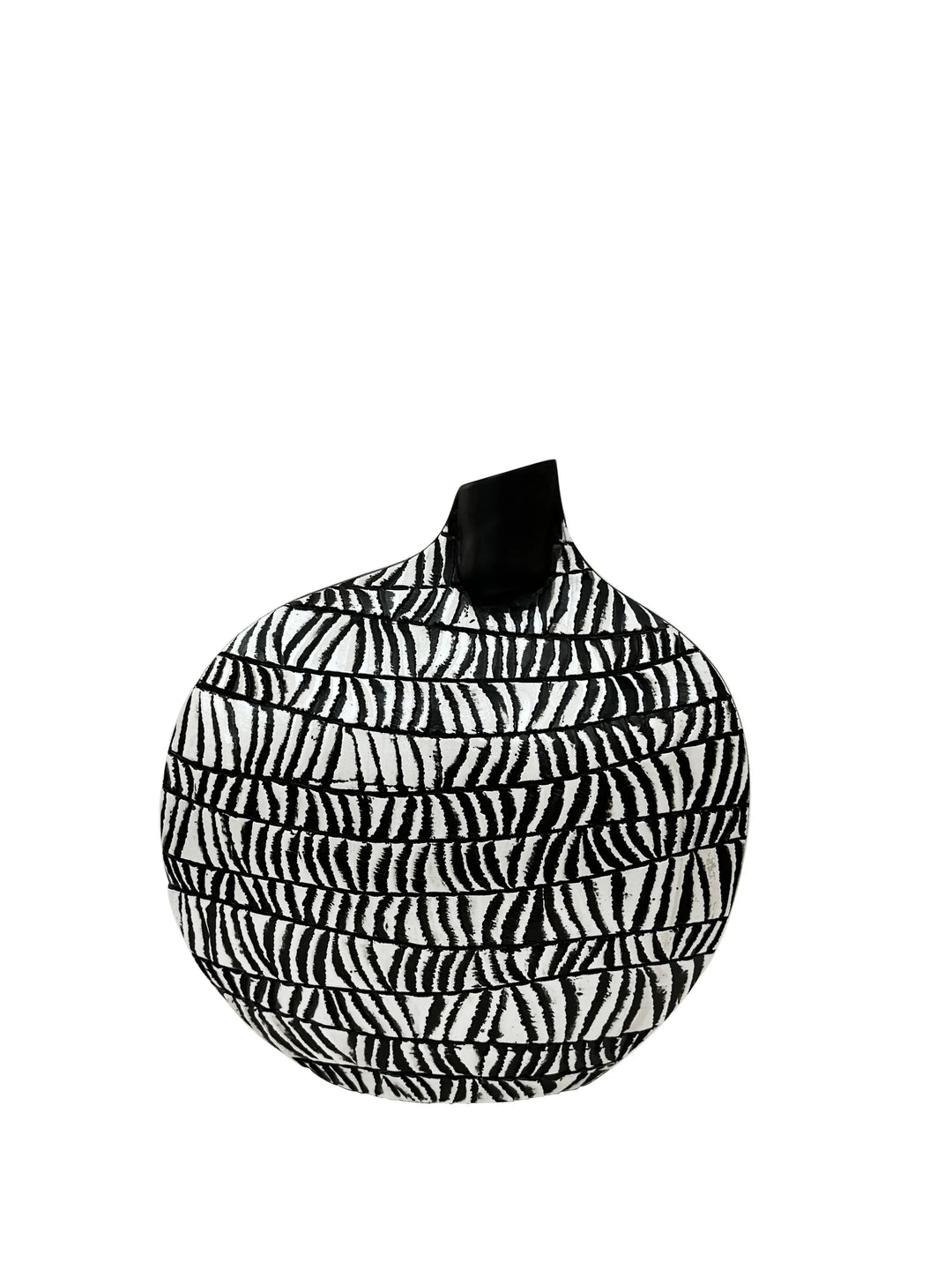 Black And White Patterned Polyresin Vase Lina Home