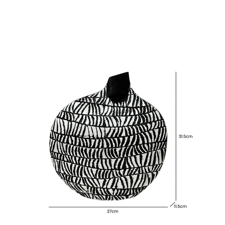 Black And White Patterned Polyresin Vase Lina Home