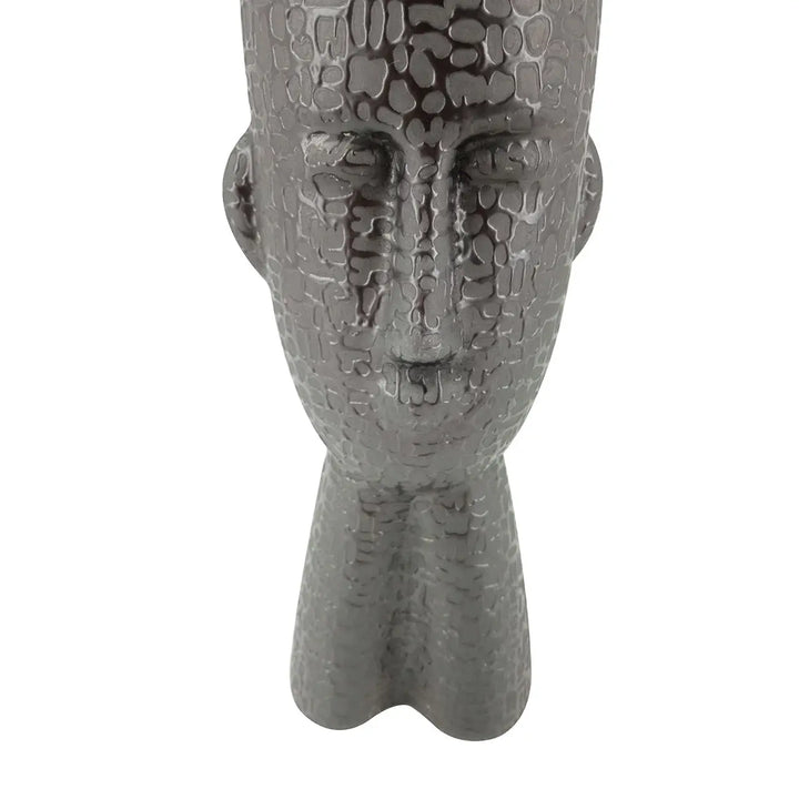 Black Textured Face Ceramic Vase – 24.5 cm Lina Home