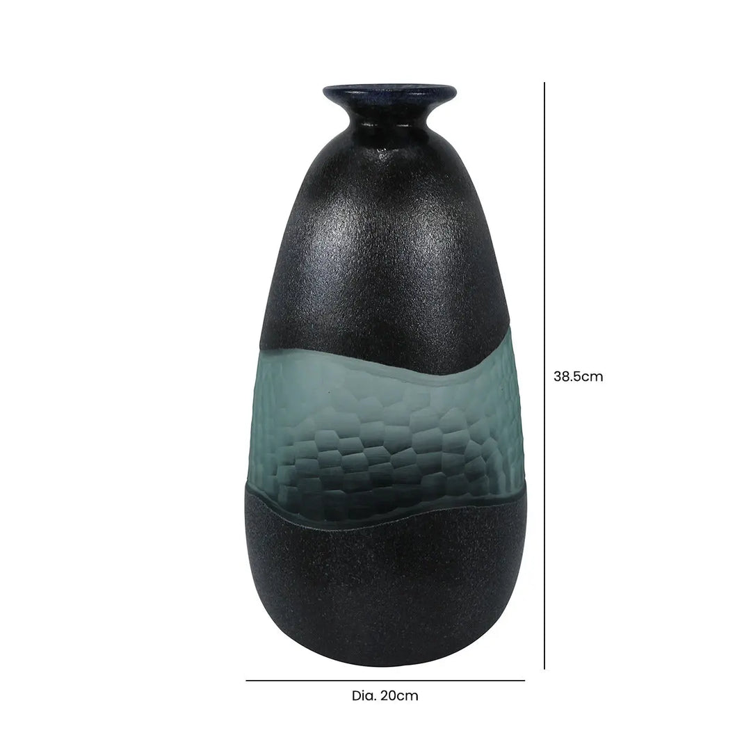 Black and Green Handmade 38.5cm Decorative Vase Lina Home
