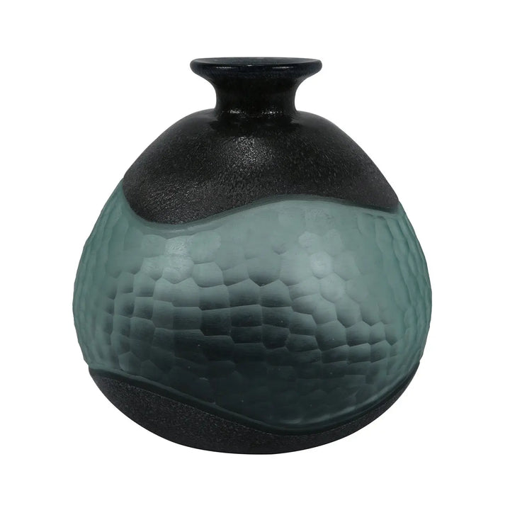 Black and Green Handmade 22.5cm Decorative Vase Lina Home