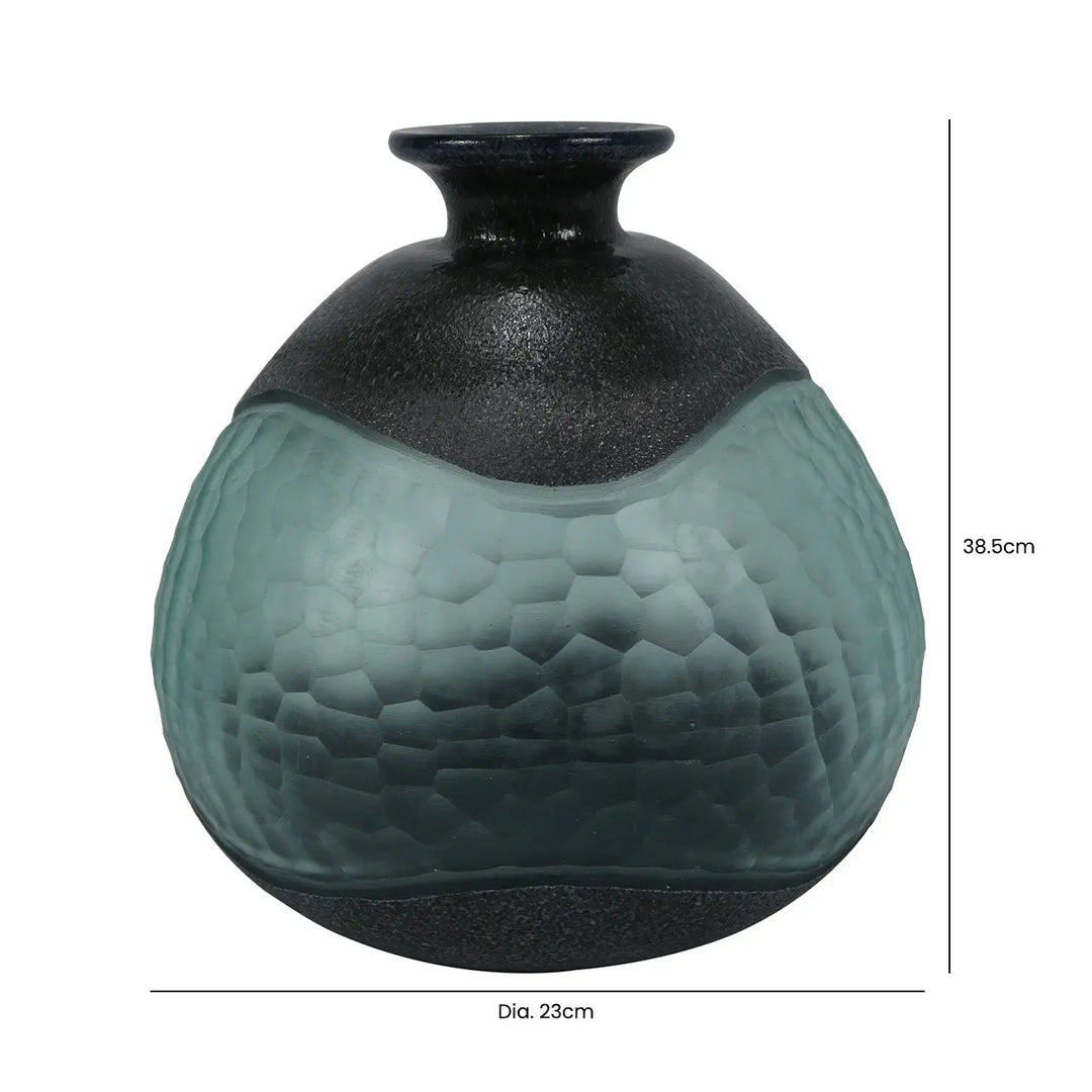 Black and Green Handmade 22.5cm Decorative Vase Lina Home