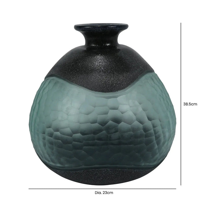 Black and Green Handmade 22.5cm Decorative Vase Lina Home