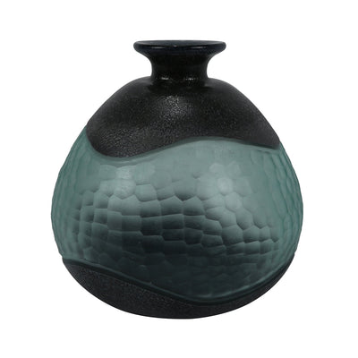 Black and Green Handmade 22.5cm Decorative Vase Lina Home