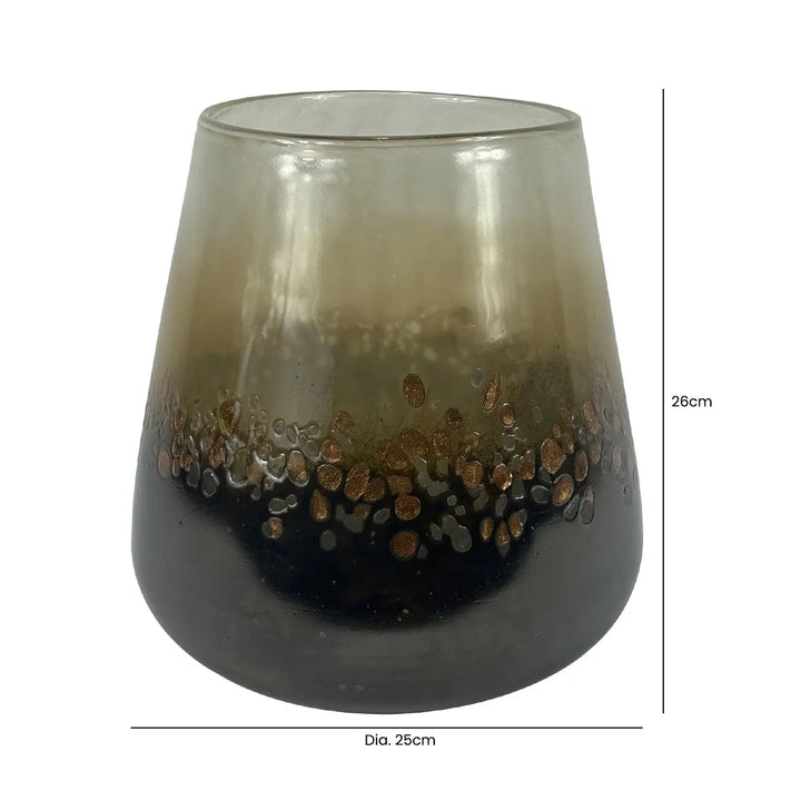 Brown Handmade 26cm Glass Vase Lina Home