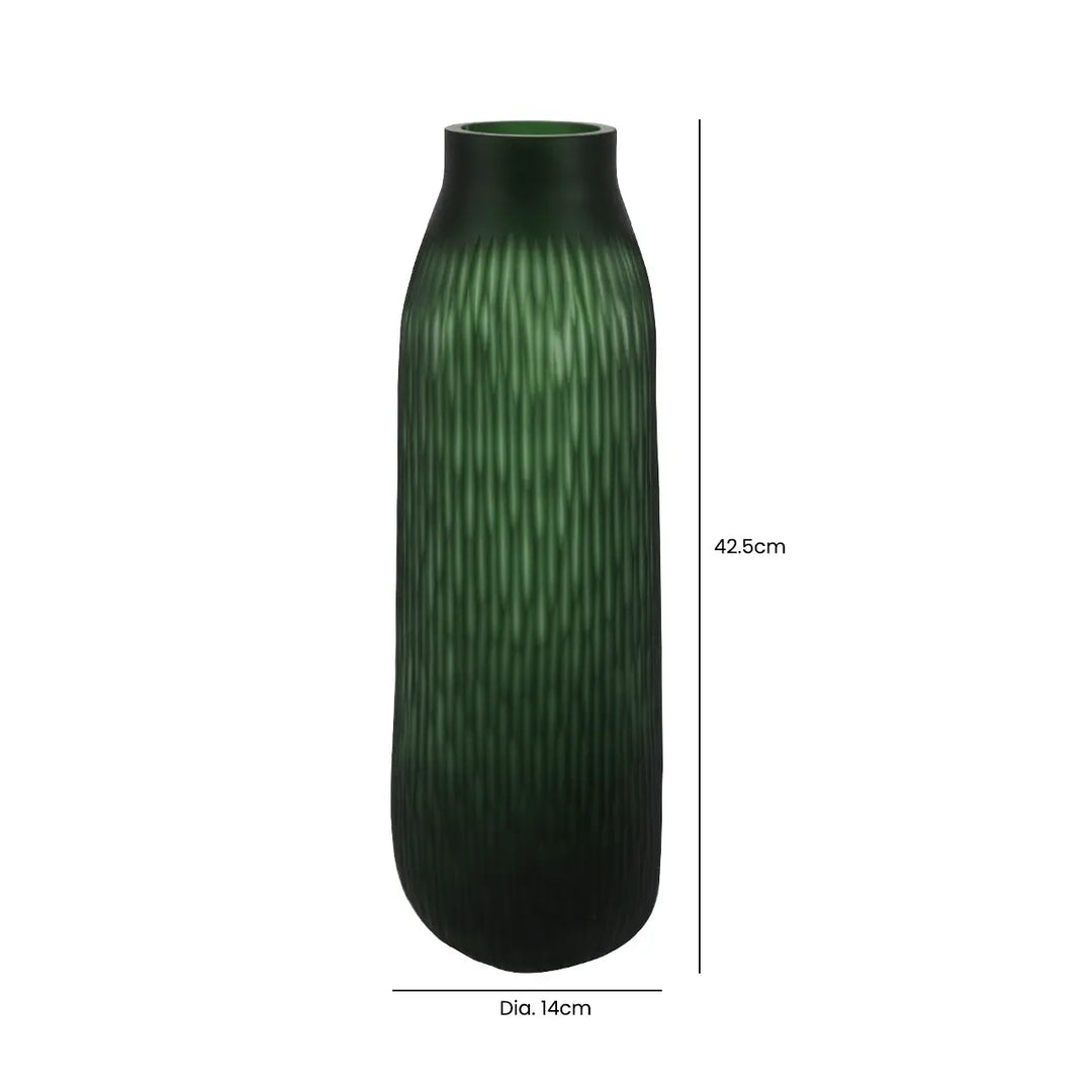 Green Handmade Decorative 42.5cm Glass Bud Vase Lina Home