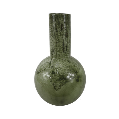 White and Green Handmade 49cm Glass Vase Lina Home