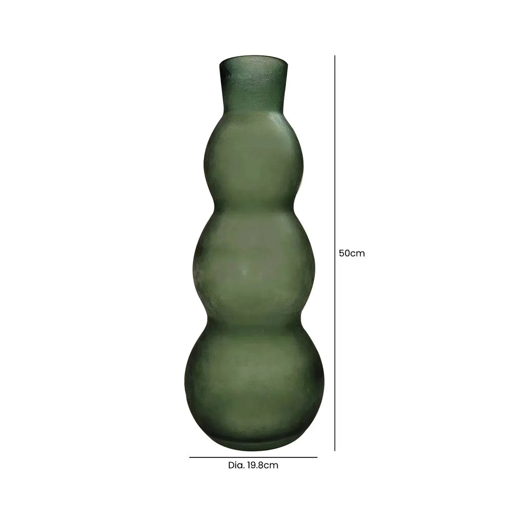 Cracked Green Frost Bubble Shape Glass Vase – 50 cm Lina Home