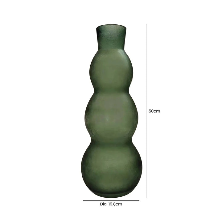 Cracked Green Frost Bubble Shape Glass Vase – 50 cm Lina Home