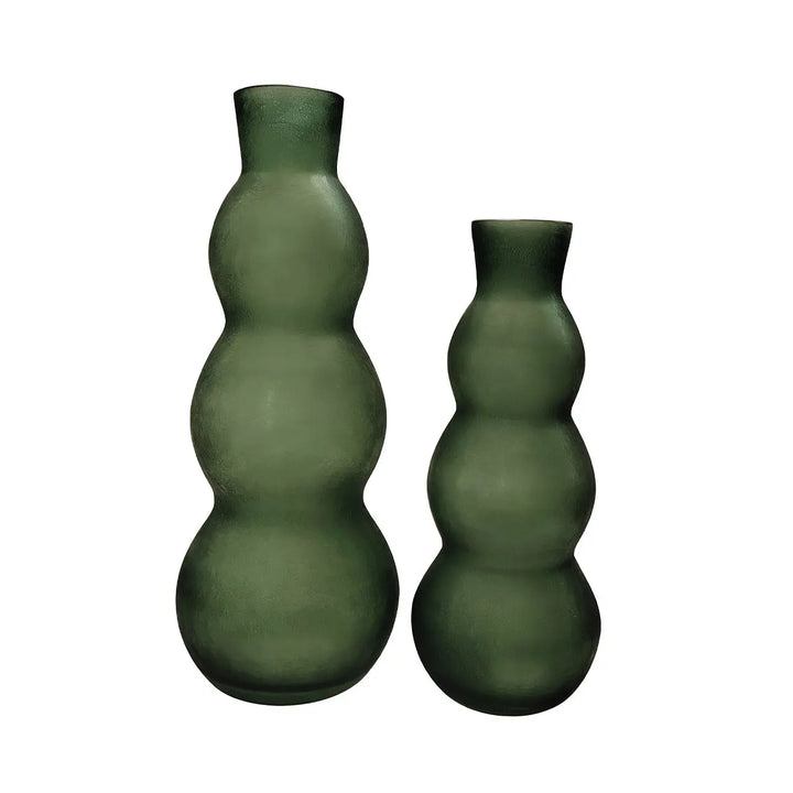 Cracked Green Frost Bubble Shape Glass Vase – 50 cm Lina Home