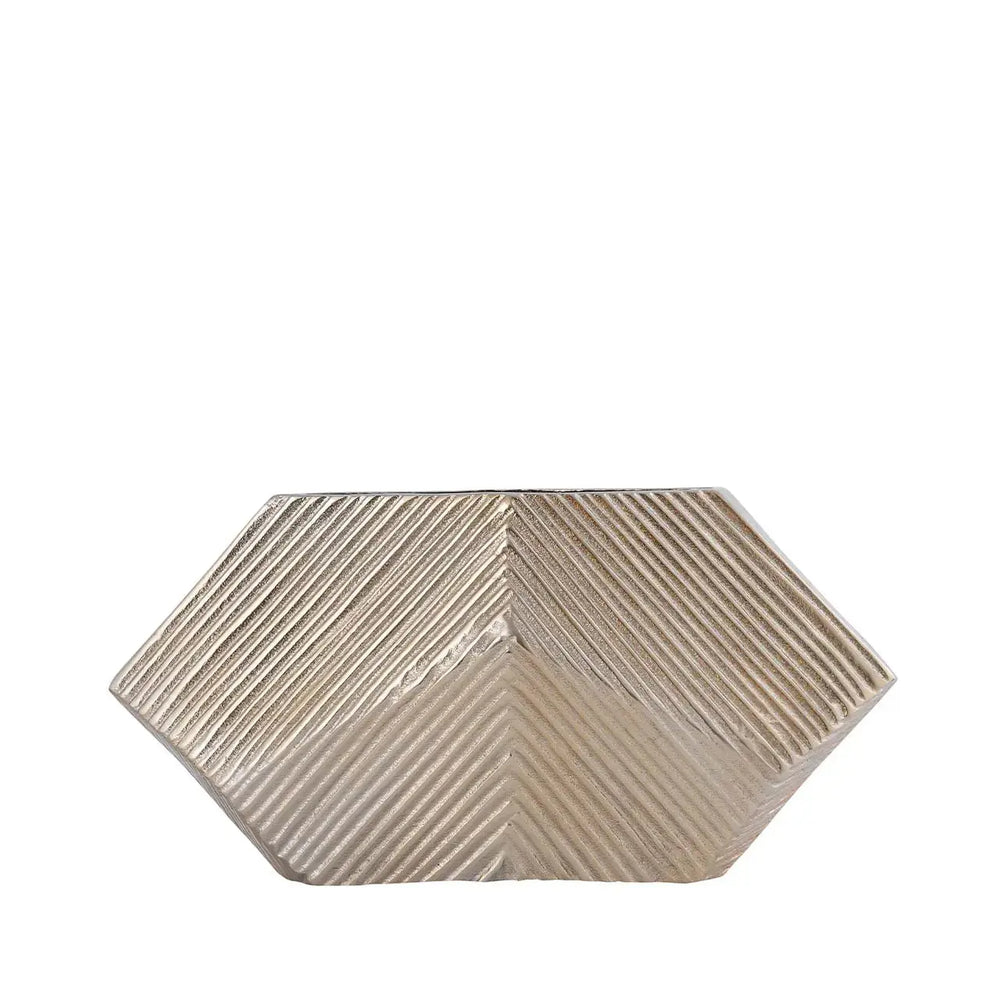 Hexagon Metal Vase Champagne – 20 cm Lina Home