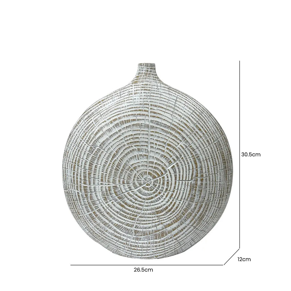 White and Light Brown Polyresin Vase Lina Home